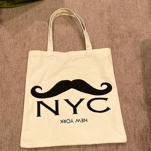 Forever 21 NYC mustache canvas tote bag